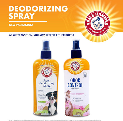Arm & Hammer for Pets Super Deodorizing Spray for Dogs | Best Odor Eliminating Spray for All Dogs & Puppies | Fresh Kiwi Blossom Scent That Smells Great, 8 Ounces