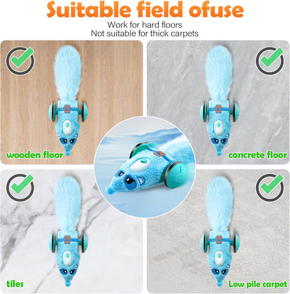 Migipaws Automatic Cat Toys, Plush Cat Mouse Toy, Interactive Toy for Indoor Cats, Smart Moving Kitten Toy, Rechargeable (Blu0e)
